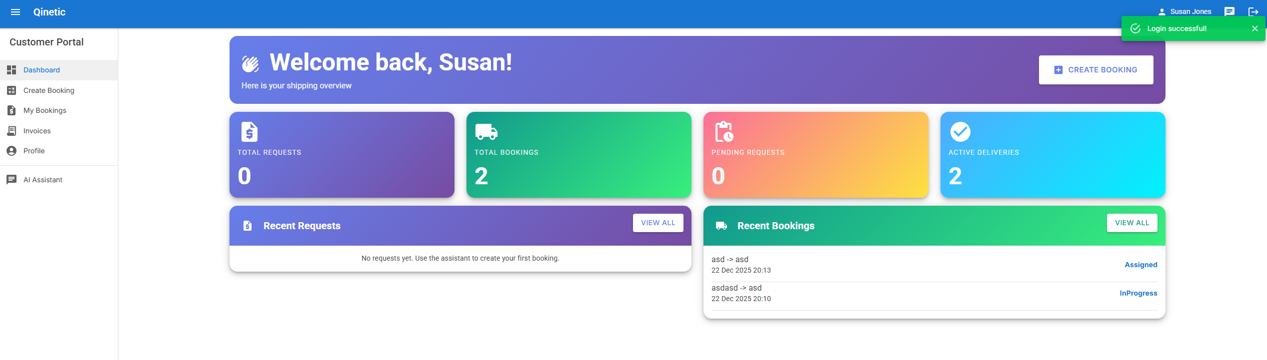 Client portal screenshot 1